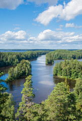 View to The Saari public recreation area (Saaren kansanpuisto) from The Kaukolanharju Observation Tower, Tammela, Finland