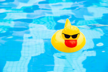 Inflatable Swimming glasses duck floating in the pool