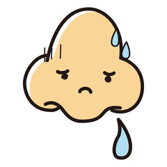 鼻から鼻水が出る困った表情のキャラクター