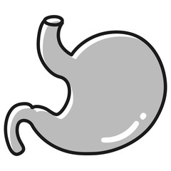 胃のイラスト（白黒）