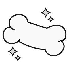 健康な骨のイラスト(白黒)