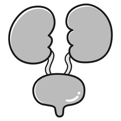 膀胱のイラスト(白黒)