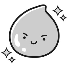 Obraz premium しずくのキャラクター（水分、汗、涙、うるおいなど）(白黒)