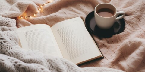 cup of coffee and book