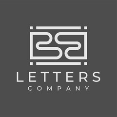 Minimalist line letter B BB logo design vector