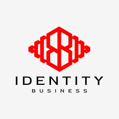 Modern line geometric letter BB logo design