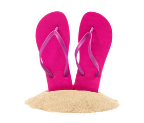 Isolated pink flip flops