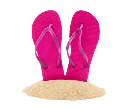 Isolated pink flip flops