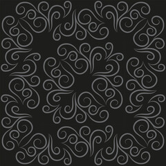 Seamless pattern, light linear pattern, monogram on a dark background. Design for banner, leaflet, print, poster, wallpaper, fabric. Abstract geometry.