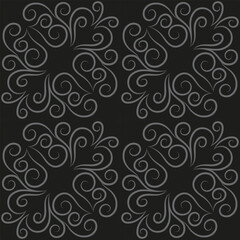 Seamless pattern, light linear pattern, monogram on a dark background. Design for banner, leaflet, print, poster, wallpaper, fabric. Abstract geometry.