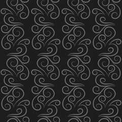 Seamless pattern, light linear pattern, monogram on a dark background. Design for banner, leaflet, print, poster, wallpaper, fabric. Abstract geometry.