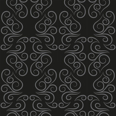 Seamless pattern, light linear pattern, monogram on a dark background. Design for banner, leaflet, print, poster, wallpaper, fabric. Abstract geometry.