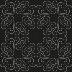 Seamless pattern, light linear pattern, monogram on a dark background. Design for banner, leaflet, print, poster, wallpaper, fabric. Abstract geometry.