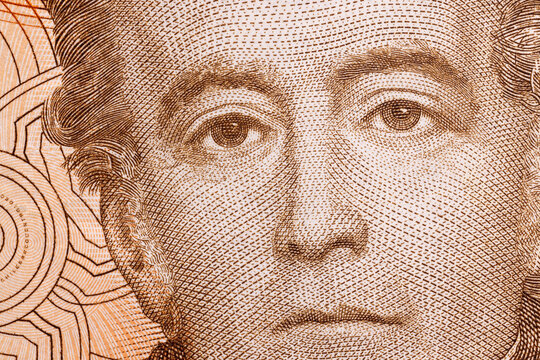 Chilean money watermark in high resolution (20000 pesos)