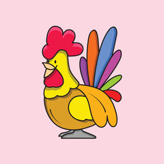 Illustration of Chicken Vector Drawing
