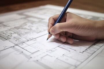 Hand draw apartment plan. Architecture building. Generate Ai