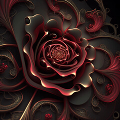 Fractal Art Rose, generative AI © Christoph