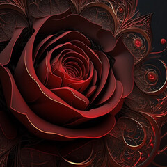 Fractal Art Rose, generative AI © Christoph