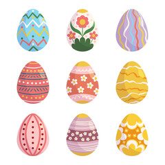 Colorful Collection Of Easter Eggs, Featuring Variety Of Designs And Patterns. Set Is Perfect For Holiday-themed Promo