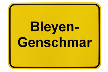 Illustration eines Ortsschildes der Gemeinde Bleyen-Genschmar in Brandenburg