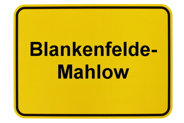 Illustration eines Ortsschildes der Gemeinde Blankenfelde-Mahlow in Brandenburg