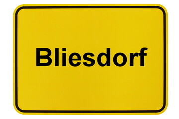 Illustration eines Ortsschildes der Gemeinde Bliesdorf in Brandenburg