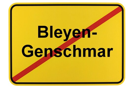 Illustration eines Ortsschildes der Gemeinde Bleyen-Genschmar in Brandenburg