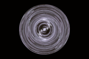 Fototapeta na wymiar Lilac round pattern of crooked waves on a black background. Abstract fractal 3D rendering