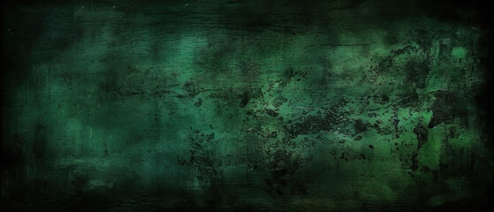 retro vintage green grunge texture dark black background. Generative AI