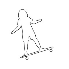 Skateboarding vector illustration. A child on a skateboard.