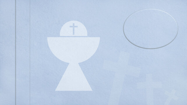 First Communion blue reminder with space for text or name