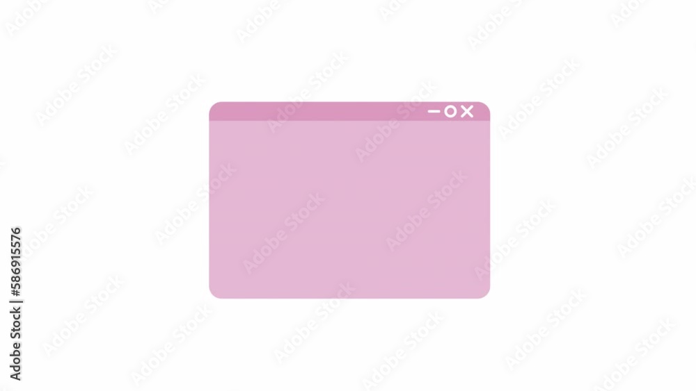 Poster animated empty web page template. flat cartoon style element 4k video footage. webpage with empty sc