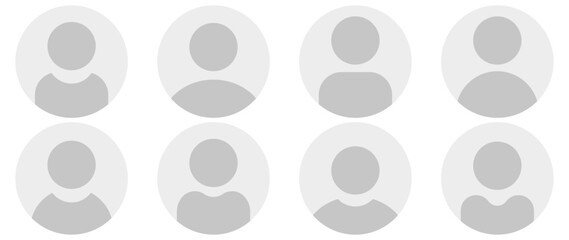 Vector flat illustration in grayscale. Avatar, user profile, person icon, gender neutral silhouette, profile picture. Suitable for social media profiles, icons, screensavers and as a template.