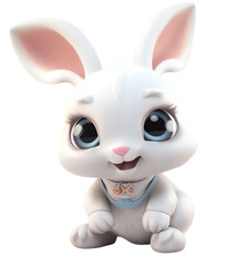Obraz na płótnie Canvas Cute 3D Bunny Rabbit Illustration