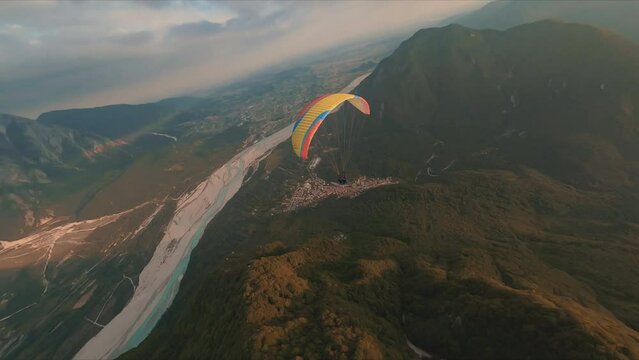paragliding in the mountains