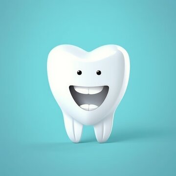Happy healthy tooth. Clinic mouth care. Generate Ai