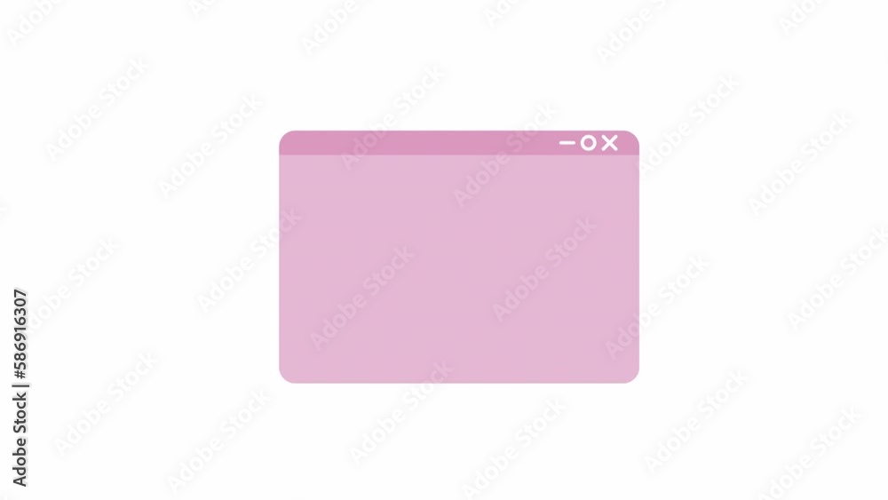 Fototapete Animated website page template. Flat cartoon style element 4K video footage. Webpage with empty screen isolated blank mockup animation on white background with alpha channel transparency