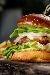 Cheeseburger with rabbit patty