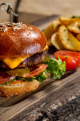 Cheeseburger with beef patty