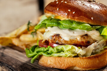 Cheeseburger with rabbit patty