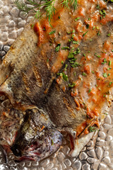 Grilled river trout