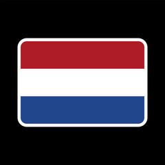Netherlands flag, official colors and proportion. Vector illustration.