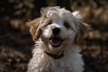 giggling puppy dog. Generative AI