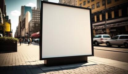 Fototapeta premium blank billboard mockup for advertising in the city, daylight view