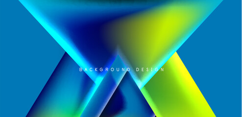 Abstract bakground with overlapping triangles and fluid gradients for covers, templates, flyers, placards, brochures, banners