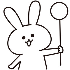 色加工ok　うさぎ素材No.151 プレート_ノーマル