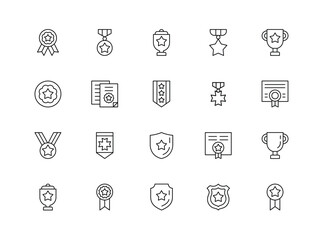 Awards Vector Icons. Pixel Perfect.