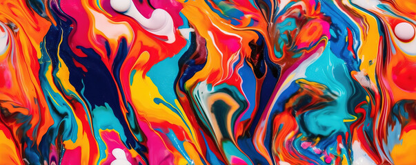 Fun melting colors, hand painted acrylic background. AI generated