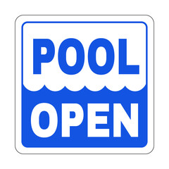 Pool Open Sign Sticker