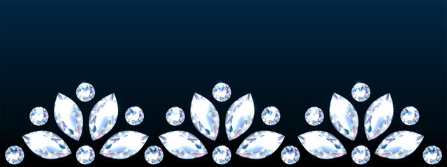 diamond horizontal frame realistic luxury vector eps10
